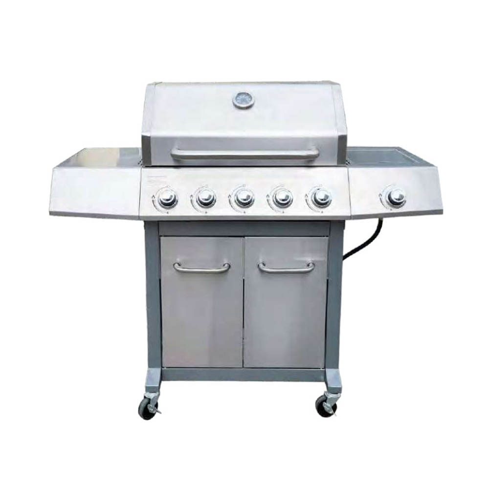 5 炉头不锈钢燃气烤炉（带侧炉头）